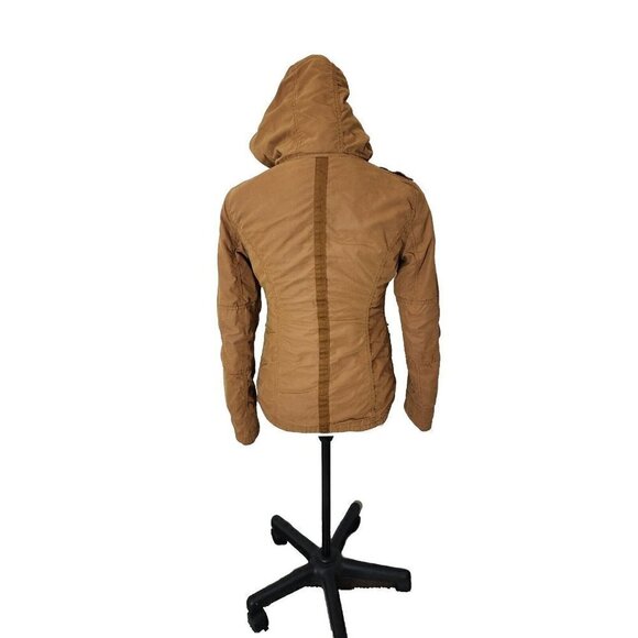 Aritzia TNA Platoon Womens Medium Brown Military Style Quilted Jacket Coat XS - Picture 5 of 15
